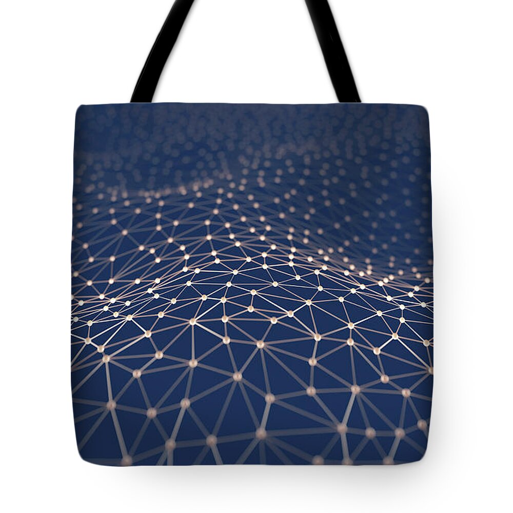Curve Tote Bag featuring the digital art Network, Conceptual Illustration by Ktsdesign/science Photo Library