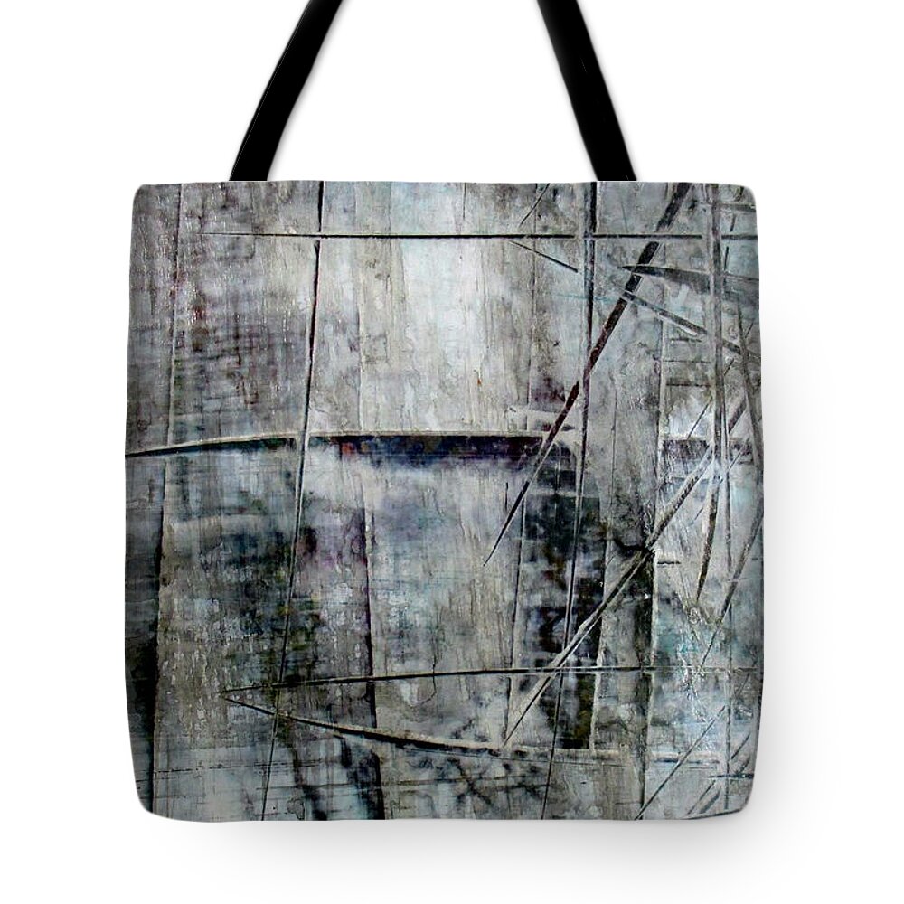 Abstract Tote Bag featuring the painting Neutral by Janice Nabors Raiteri