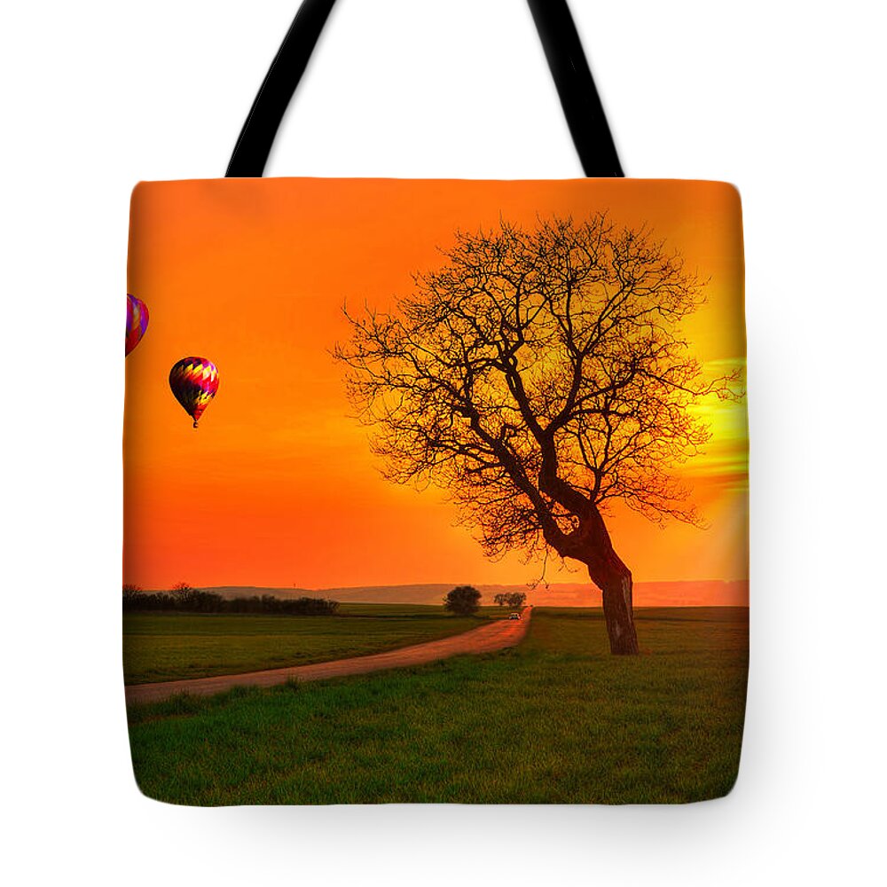 Burgundy Tote Bag featuring the photograph Never Ending Road by Midori Chan