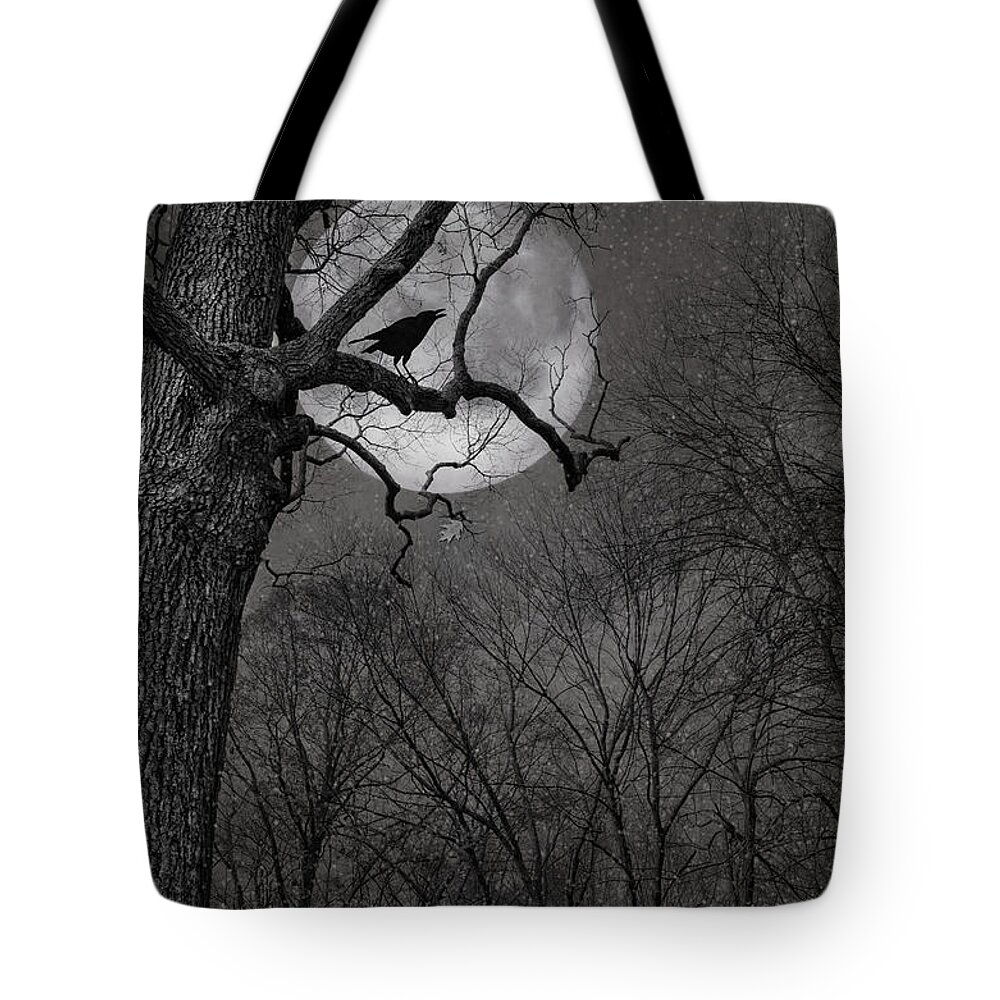 Crow Tote Bag featuring the photograph Nevermore by Robin-Lee Vieira
