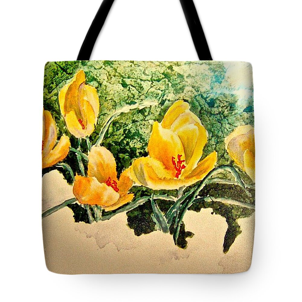 Watercolor Tote Bag featuring the painting New beginnings by Carolyn Rosenberger