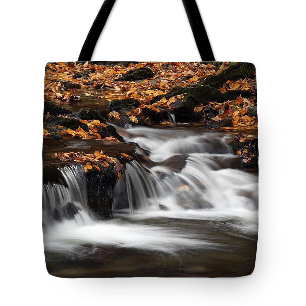 Vermont Tote Bag featuring the photograph New England Fall Foliage and Waterfall Cascades by Juergen Roth