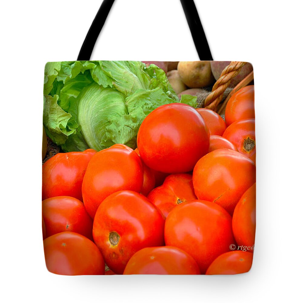 Vegetable Display Farm Market. Vegetables Jersey Grown Tote Bag featuring the photograph New Jersey Farm Market Goodness by Regina Geoghan