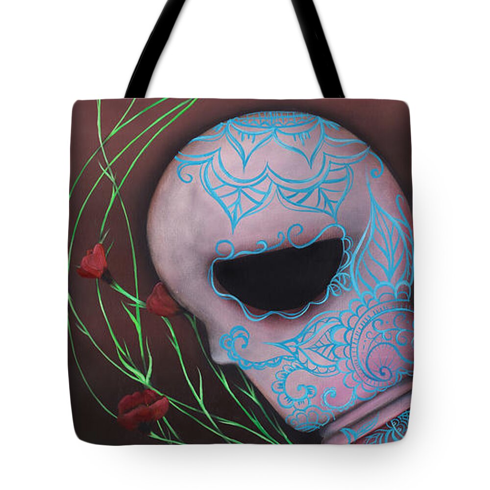 Day Of The Dead Tote Bag featuring the painting New Life by Abril Andrade