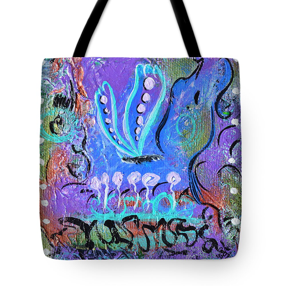 Reborn Tote Bag featuring the painting New Life by Donna Blackhall
