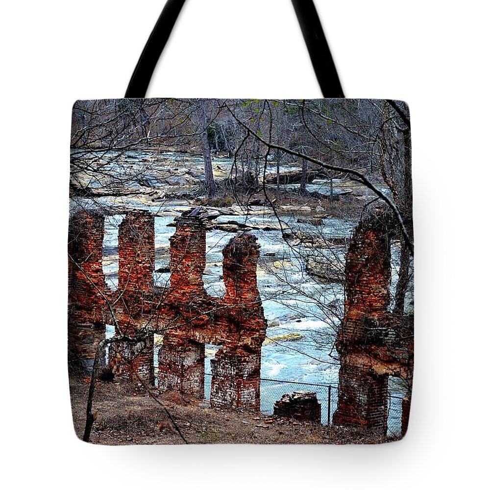 Sweetwater Creek State Park Tote Bag featuring the photograph New Manchester Manufacturing Company Ruins by Tara Potts