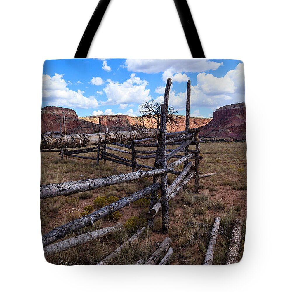 Corral Tote Bag featuring the photograph New Mexico Corral by Ben Graham