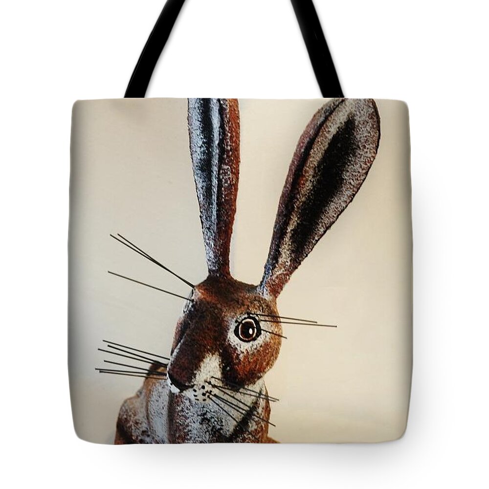 Rabbit Tote Bag featuring the photograph New Mexico Rabbit O by Rob Hans
