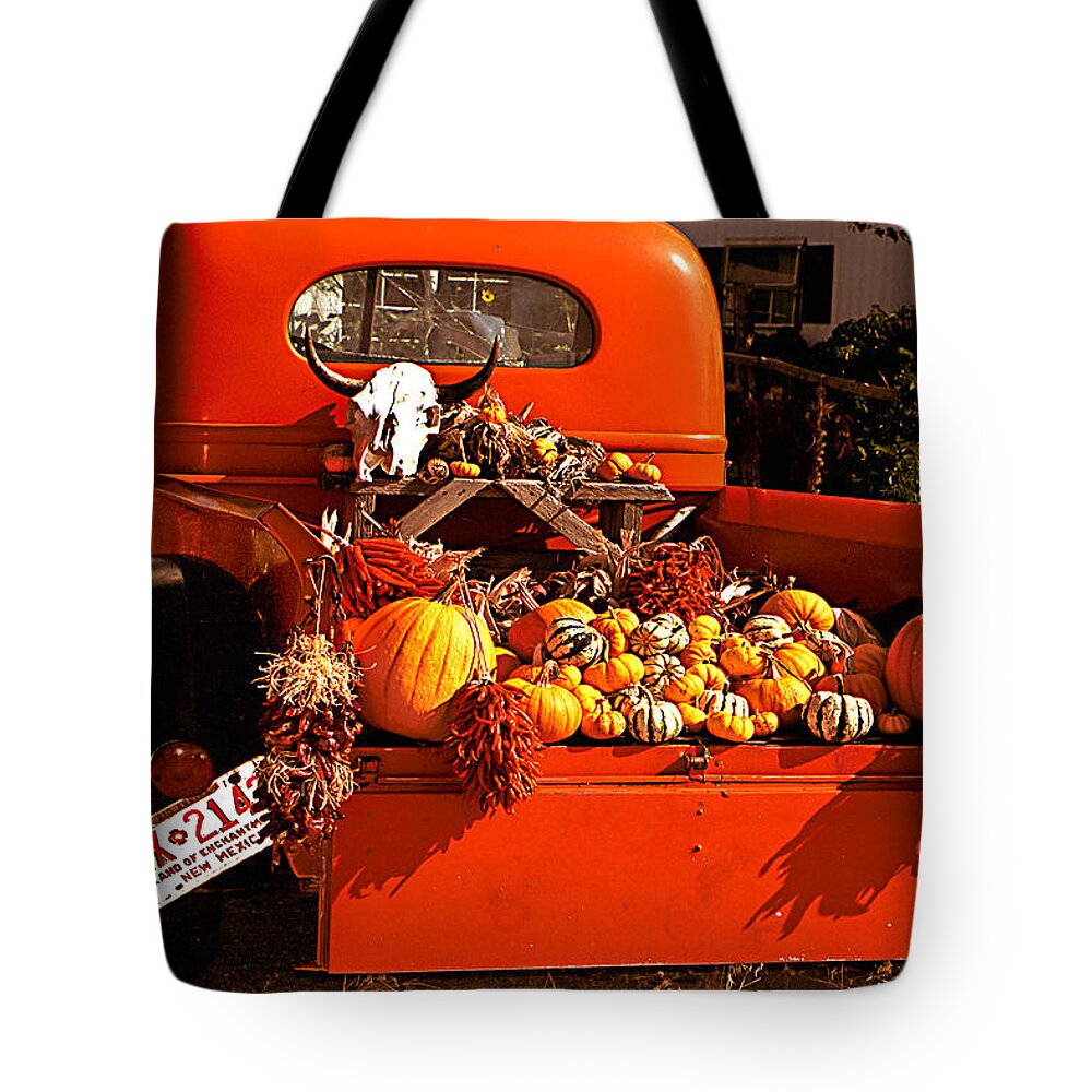 Old Decorated Truck Tote Bag featuring the photograph New Mexico Truck by Jean Noren