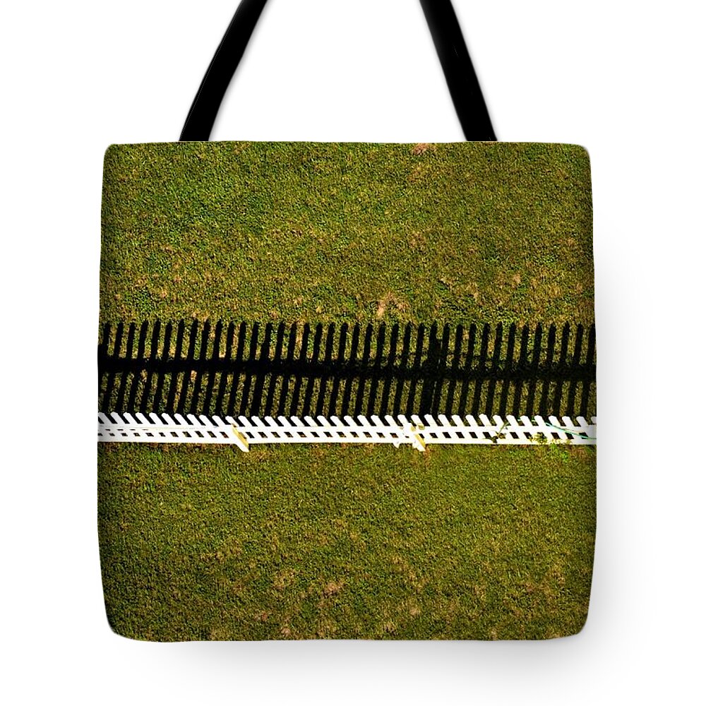 Picket Fence Tote Bag featuring the photograph New Perspective of the Picket Fence by Tara Potts