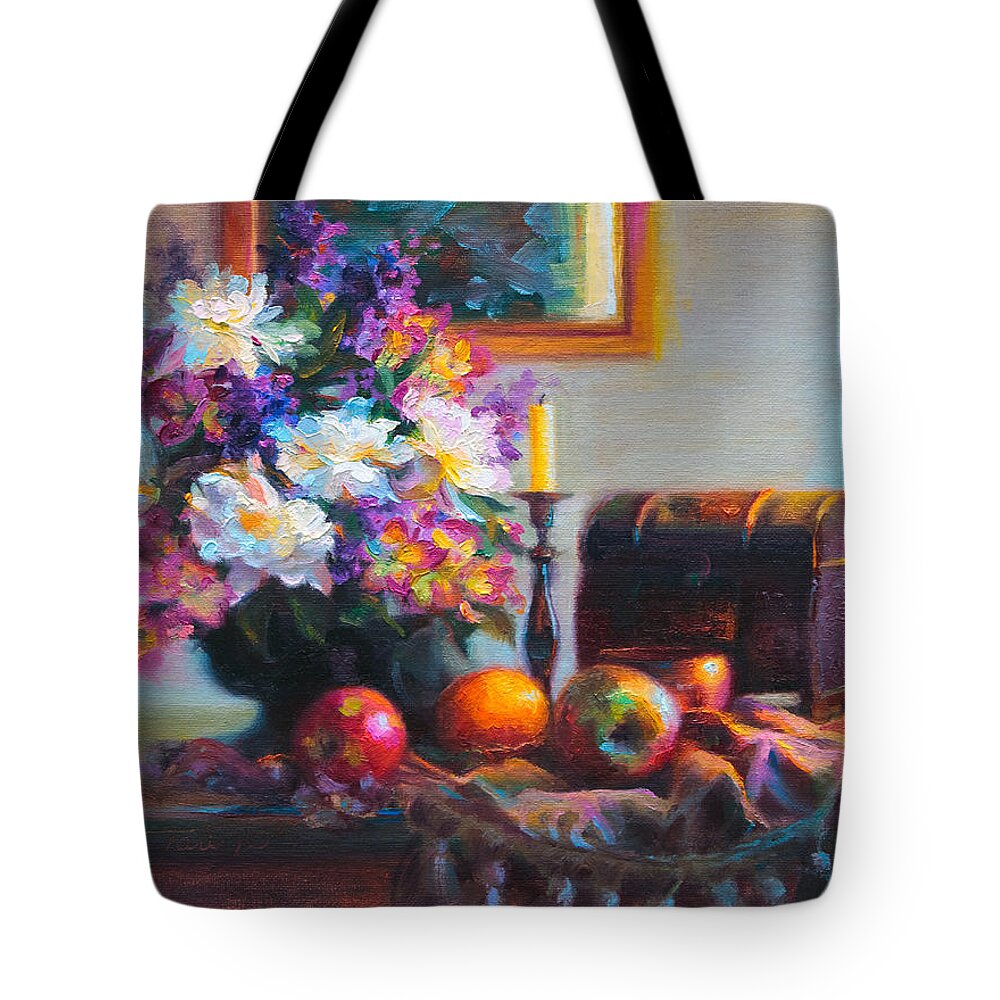 Colorful Tote Bag featuring the painting New Reflections by Talya Johnson