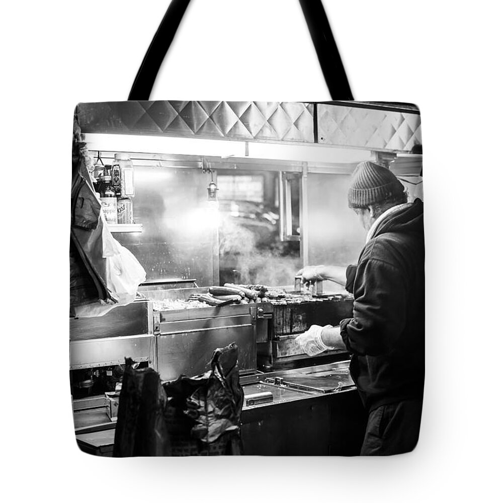 City Tote Bag featuring the photograph New York City Street Vendor by David Morefield