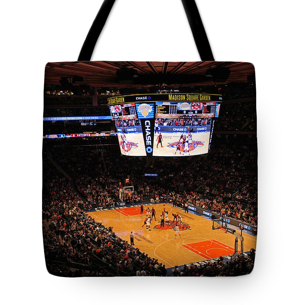 New York Knicks Tote Bag featuring the photograph New York Knicks by Juergen Roth