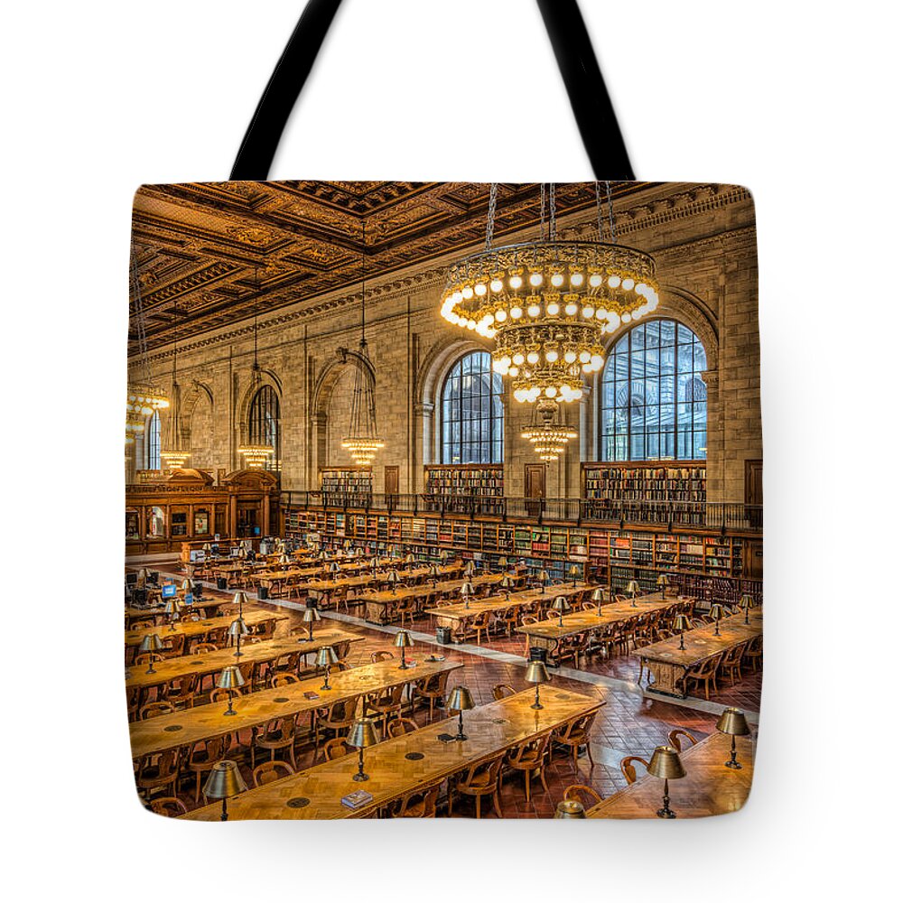 Clarence Holmes Tote Bag featuring the photograph New York Public Library Main Reading Room IX by Clarence Holmes