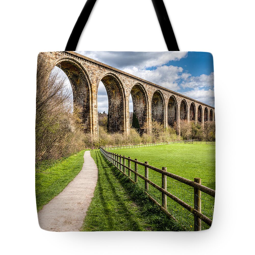 Cefn Viaduct Tote Bag featuring the photograph Newbridge Viaduct by Adrian Evans