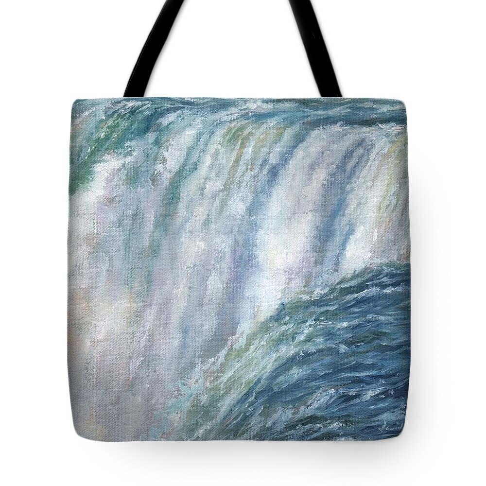 Niagara Tote Bag featuring the painting Niagara Falls by David Stribbling