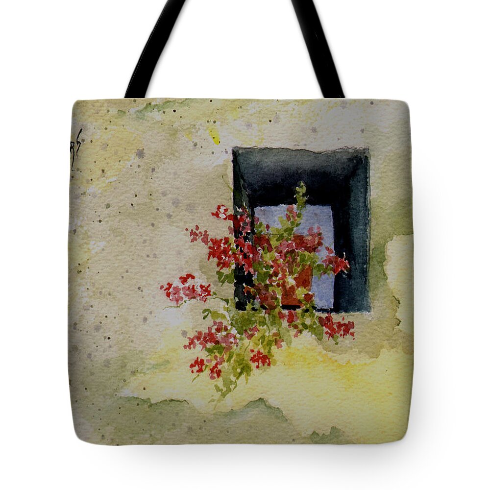 Niche Tote Bag featuring the painting Niche with Flowers by Sam Sidders