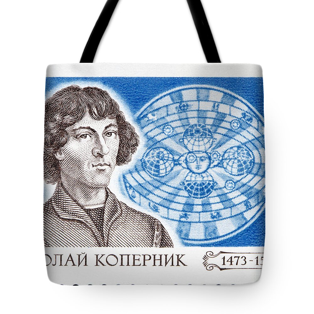 Copernicus Tote Bag featuring the photograph Nicolaus Copernicus Stamp by GIPhotoStock