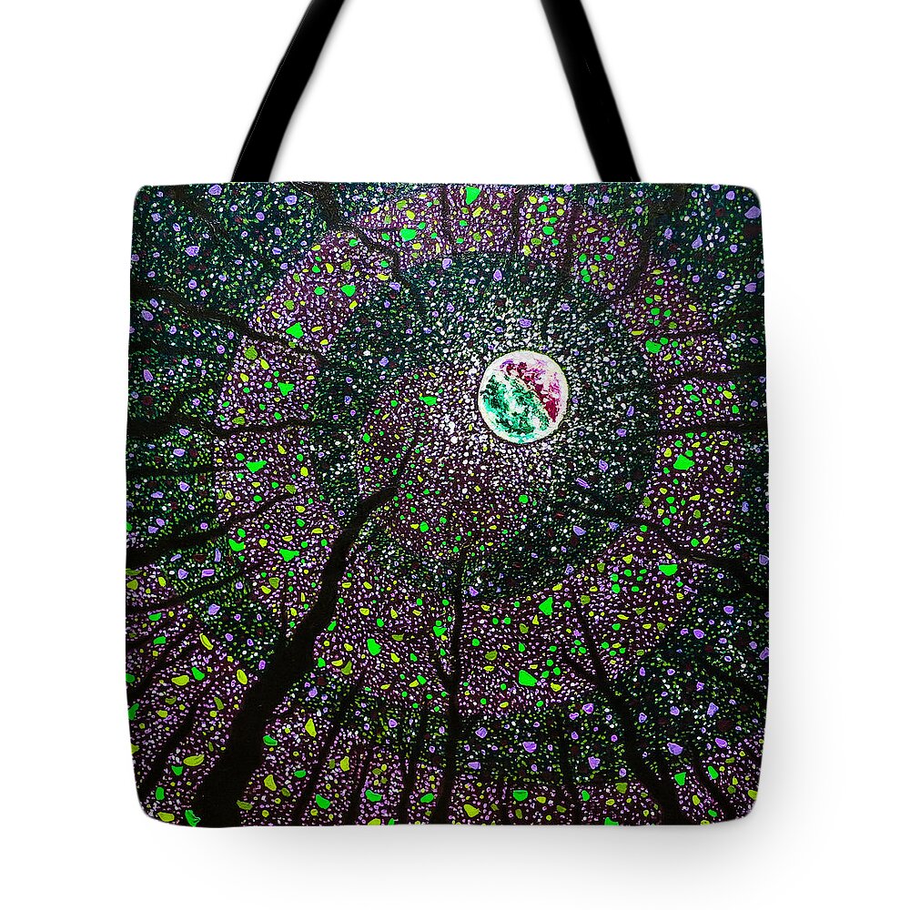 Trees Tote Bag featuring the painting Night Enchanted by Joel Tesch