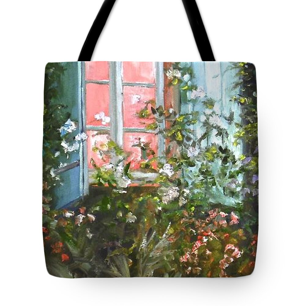 Oil Painting Of Windows Tote Bag featuring the painting Night Light by Maryann Boysen