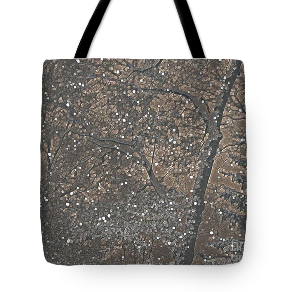 Nightime Tote Bag featuring the photograph Night Snow Series Bianco by Roxy Riou