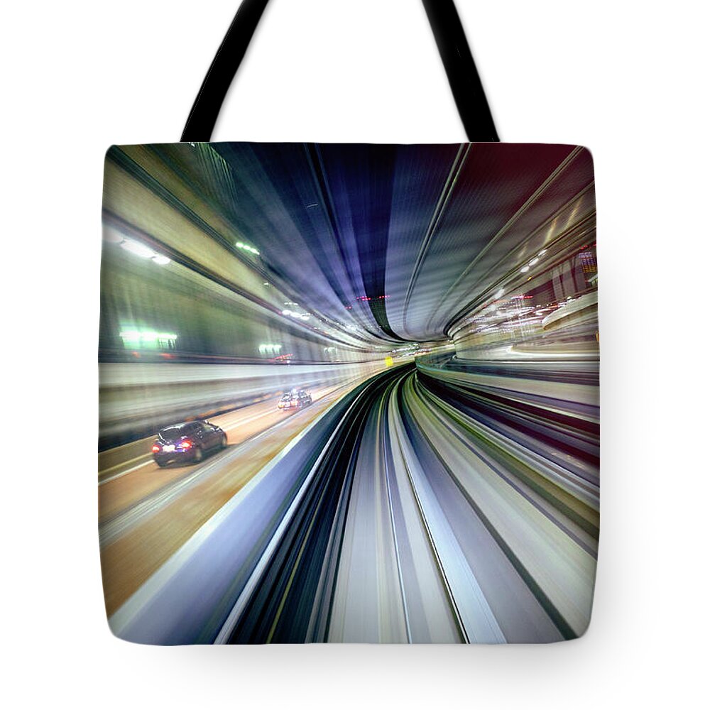 Curve Tote Bag featuring the photograph Night Train In Japan by Rich Legg