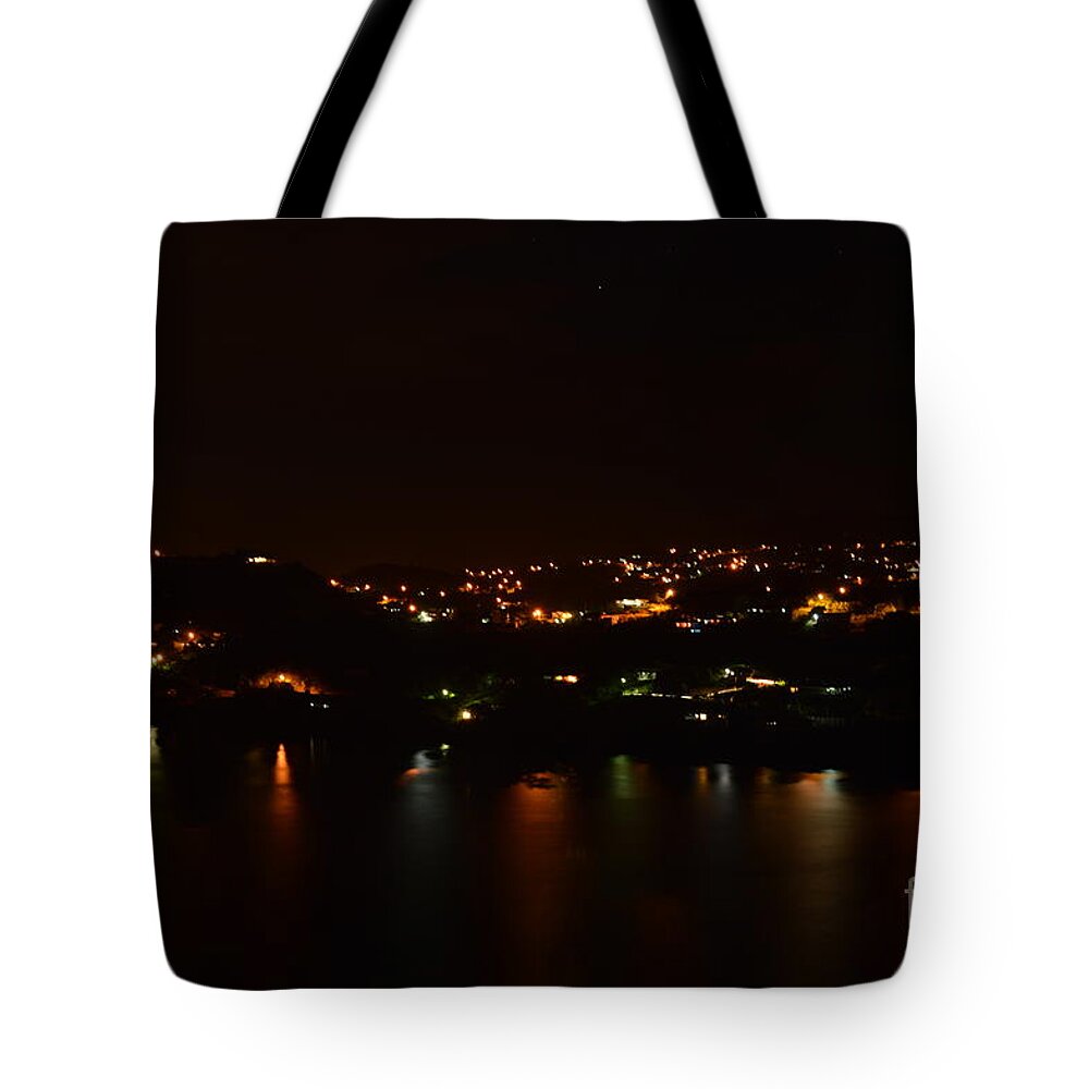 Grenada Tote Bag featuring the painting Nightscape by Laura Forde