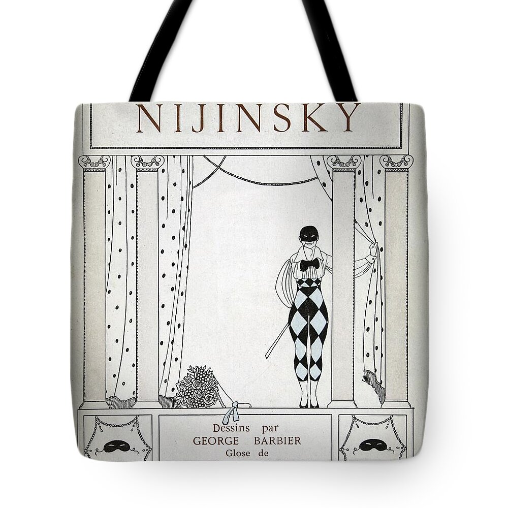 Ballet Tote Bag featuring the painting Nijinsky Title Page by Georges Barbier
