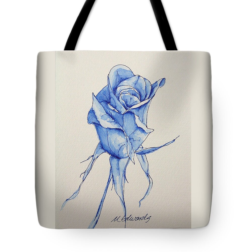 Rose Tote Bag featuring the drawing Niki's Rose by Marna Edwards Flavell