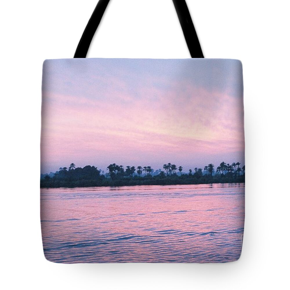 Sunset Tote Bag featuring the photograph Nile Sunset by Cassandra Buckley