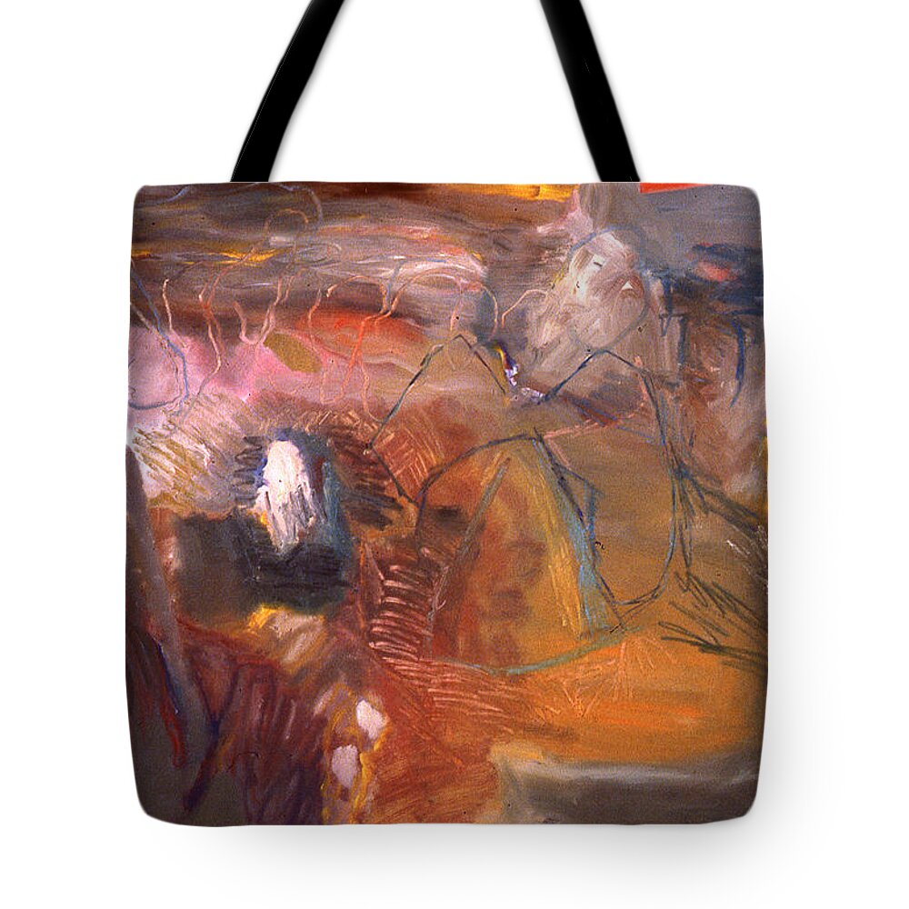 Mixed Media Tote Bag featuring the mixed media No 3 in a series of Human Landscapes by Richard Baron