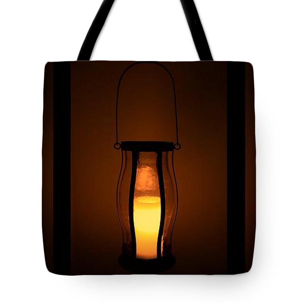 Lantern Tote Bag featuring the digital art No Darkness by Margie Chapman