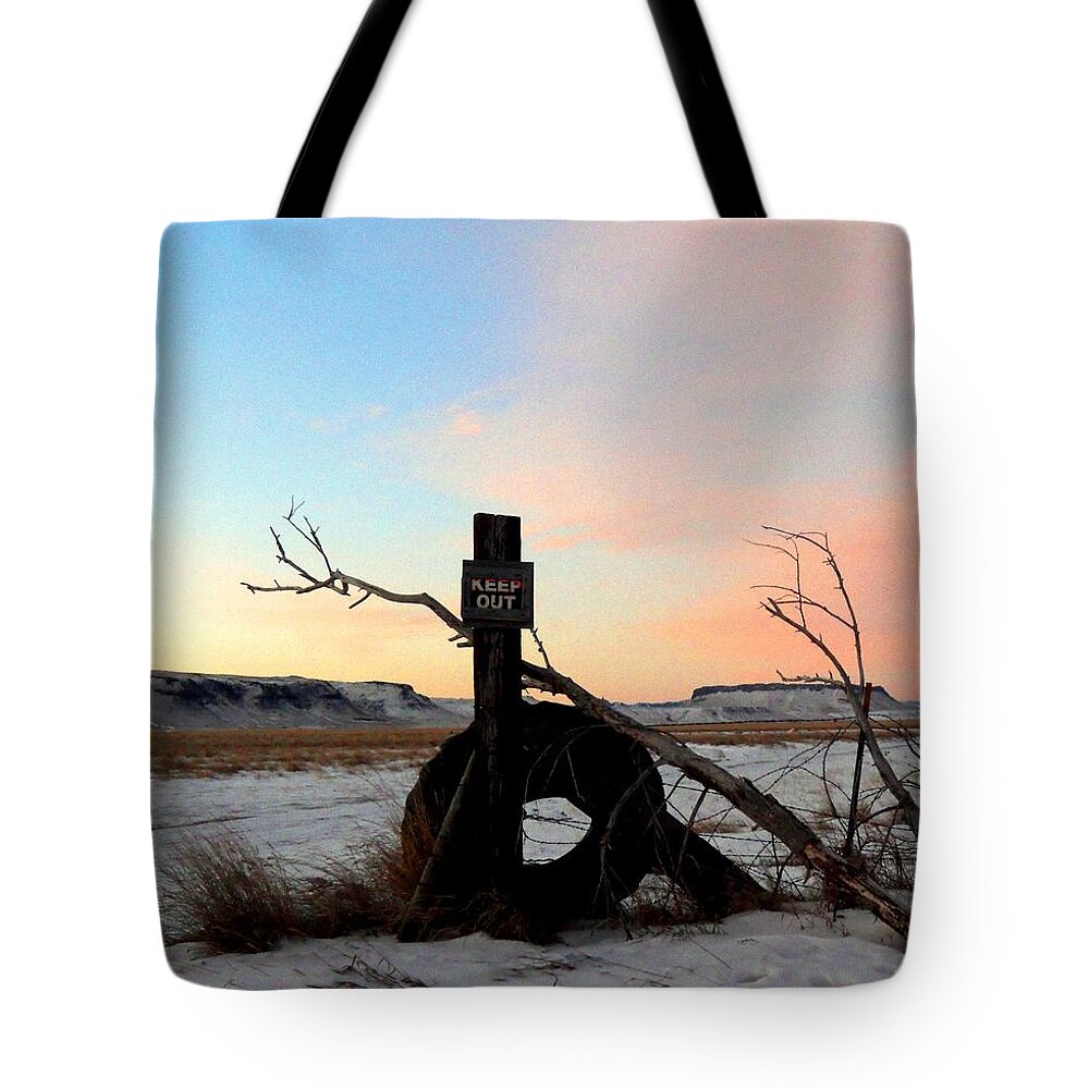No Trespassing Tote Bag featuring the photograph No Trespassing by Desiree Paquette