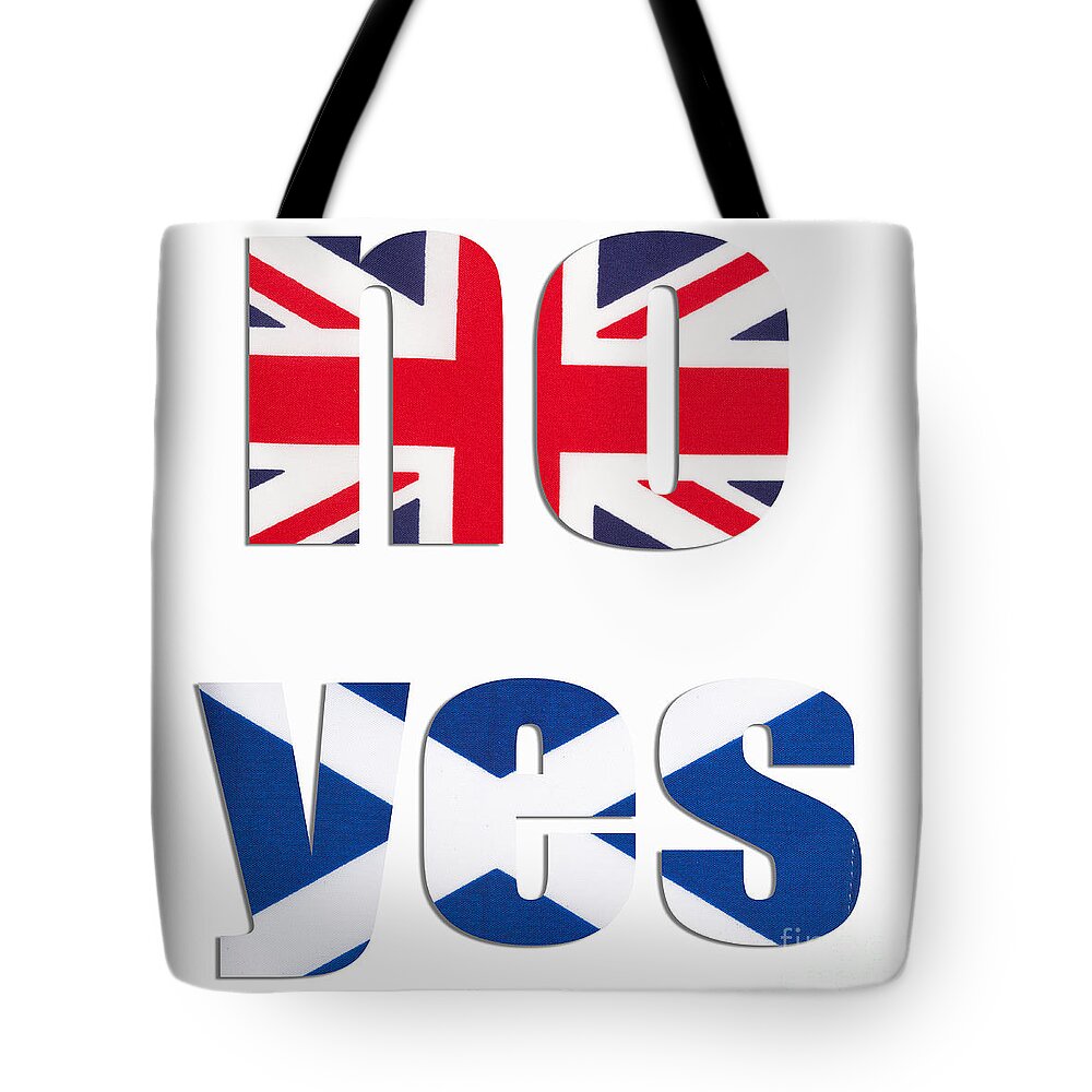 Union Jack Tote Bag featuring the photograph No Yes by Diane Macdonald