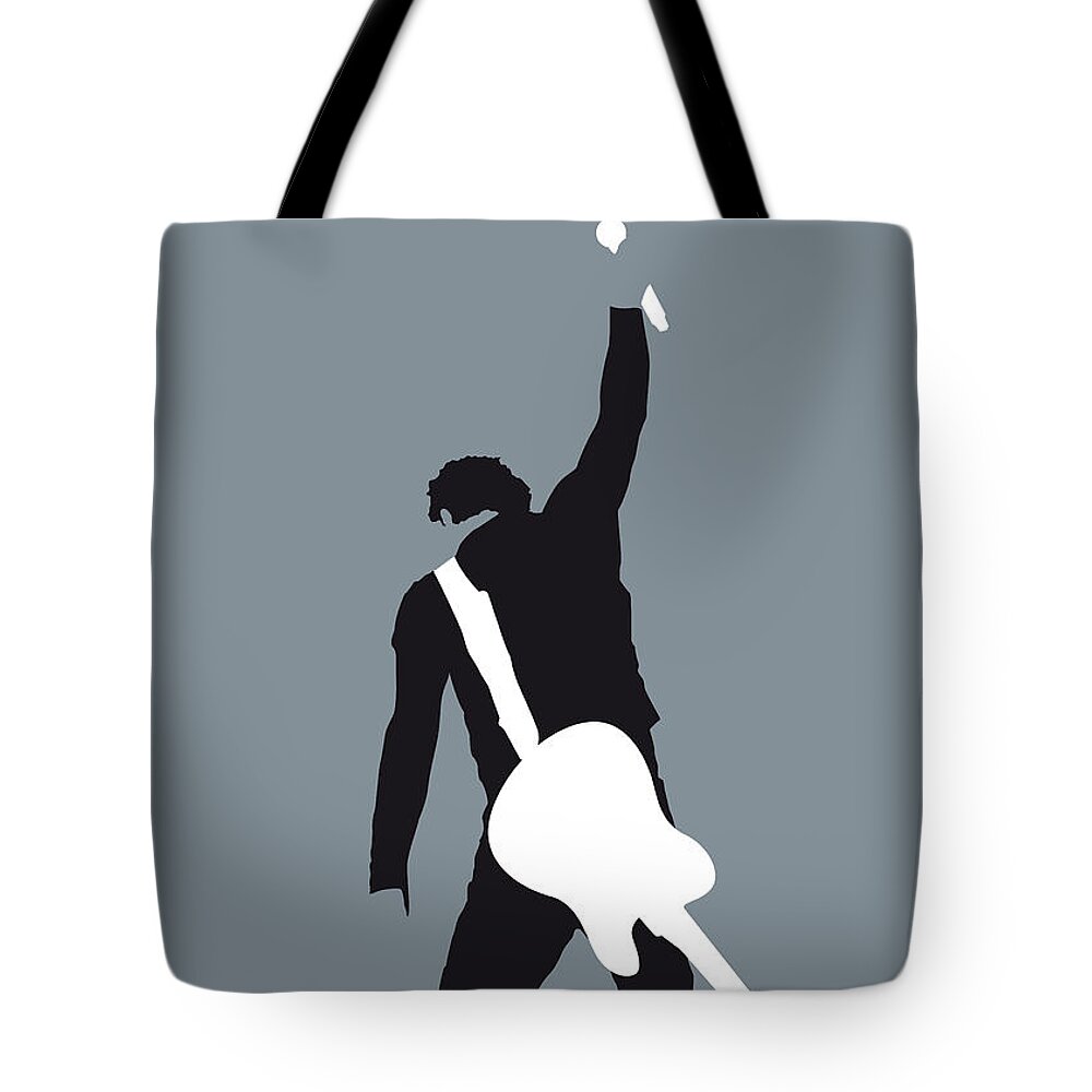 Bruce Tote Bag featuring the digital art No017 MY Bruce Springsteen Minimal Music poster by Chungkong Art