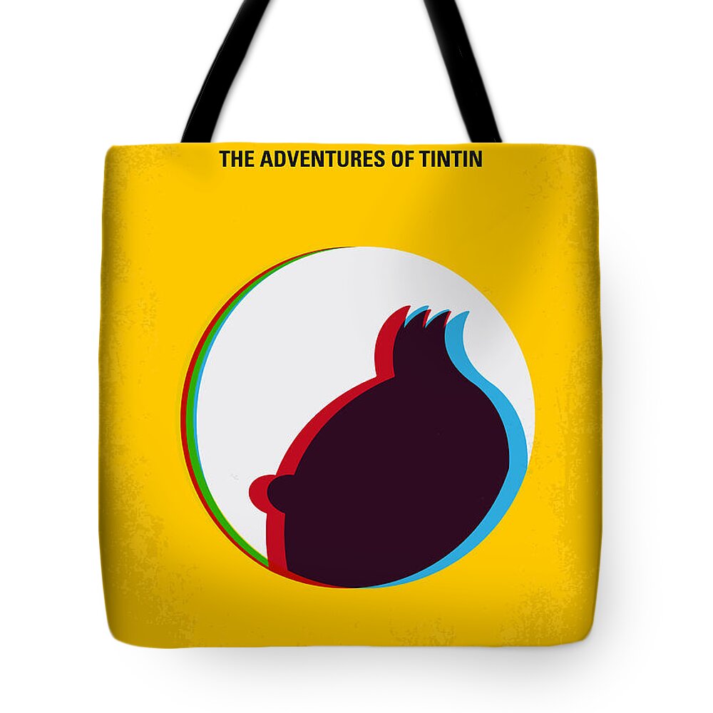 Tintin Tote Bag featuring the digital art No096 My TINTIN-3D minimal movie poster by Chungkong Art
