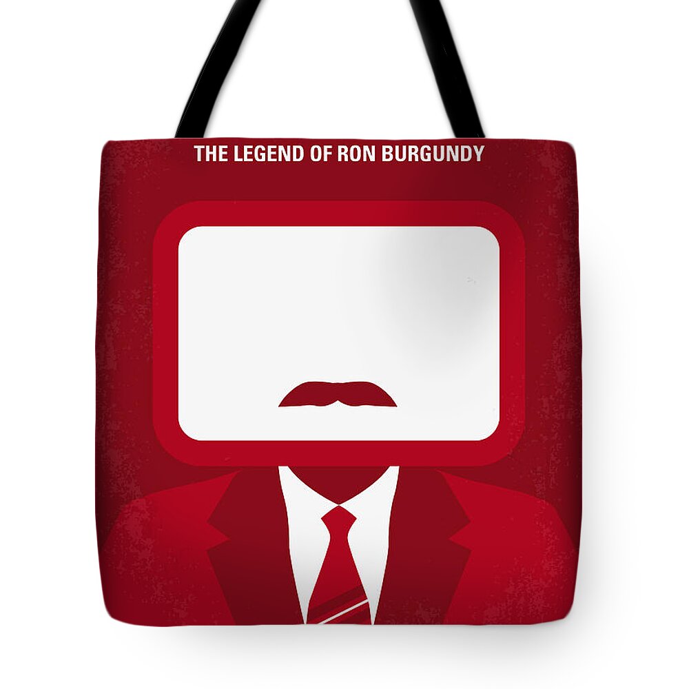 Anchorman Ron Burgundy Tote Bag featuring the digital art No278 My Anchorman Ron Burgundy minimal movie poster by Chungkong Art