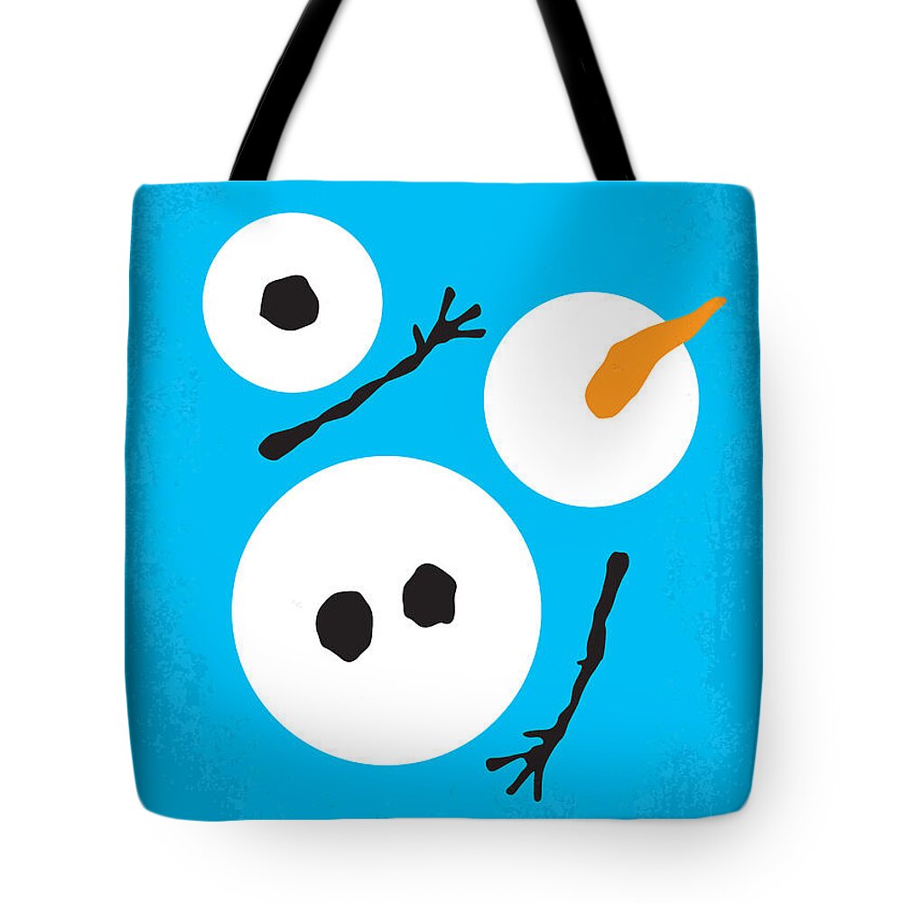 Frozen Tote Bag featuring the digital art No396 My Frozen minimal movie poster by Chungkong Art