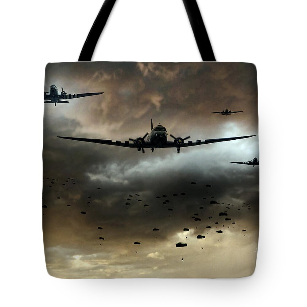 C47 Tote Bag featuring the digital art Normandy Invasion by Airpower Art