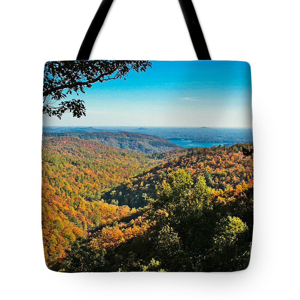North Carolina Tote Bag featuring the photograph North Carolina Fall Foliage by Ronald Lutz