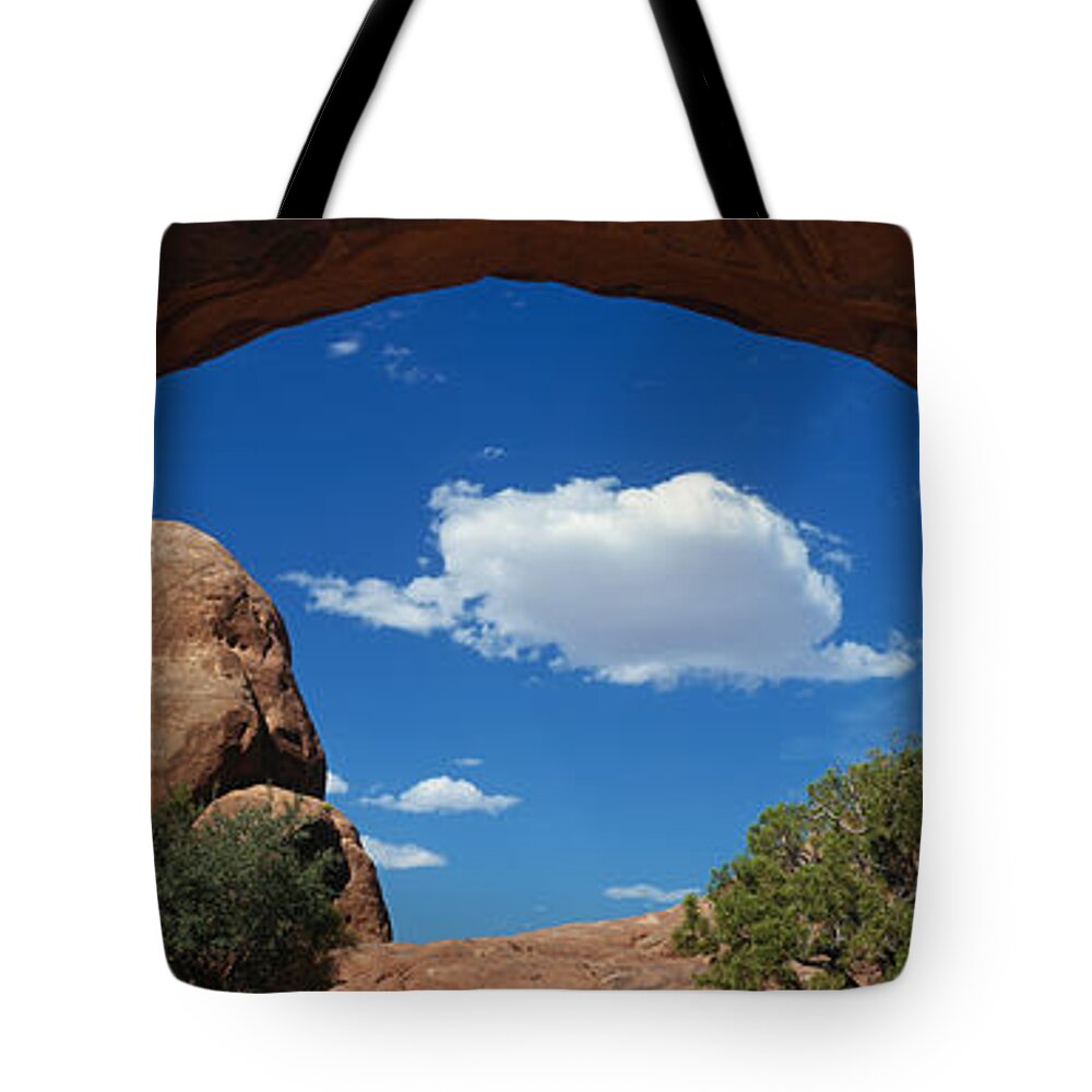 Photography Tote Bag featuring the photograph North Window, Arches National Park by Panoramic Images