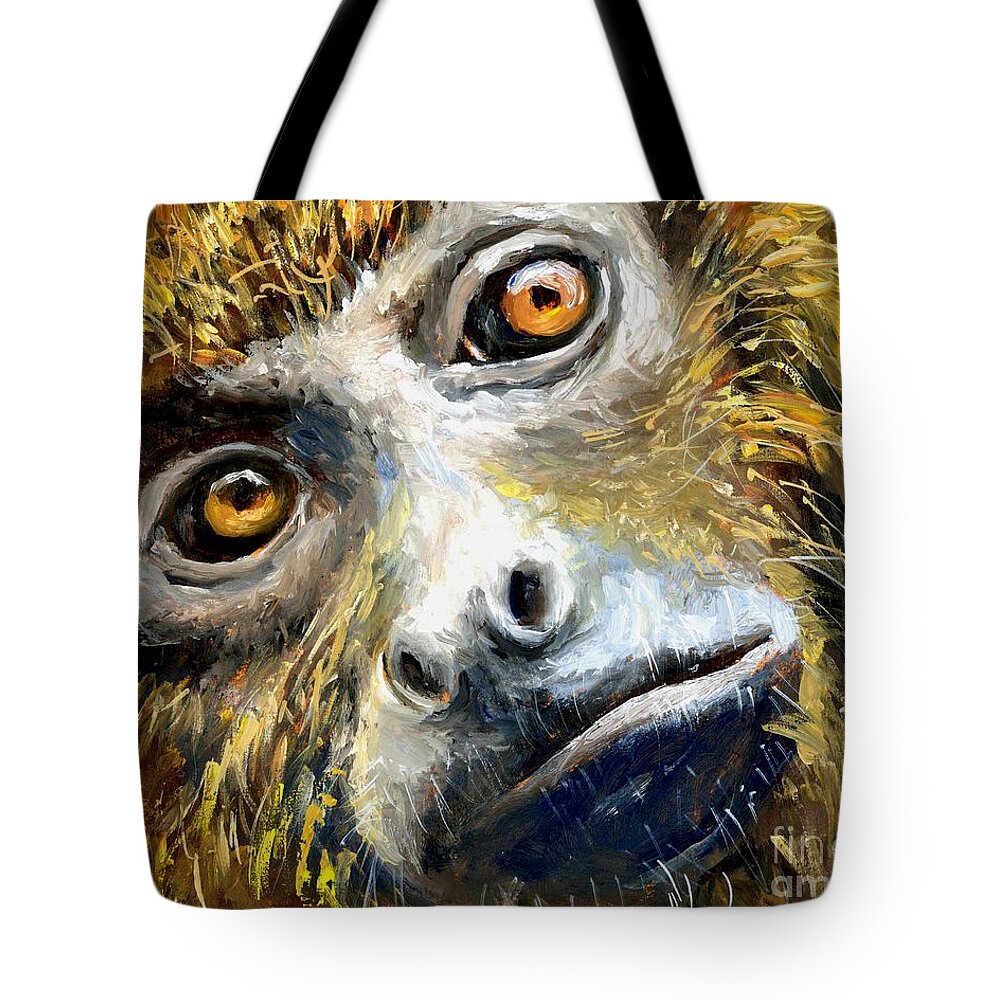Monkey Tote Bag featuring the painting Northern Brown Howler Monkey by Virginia Potter