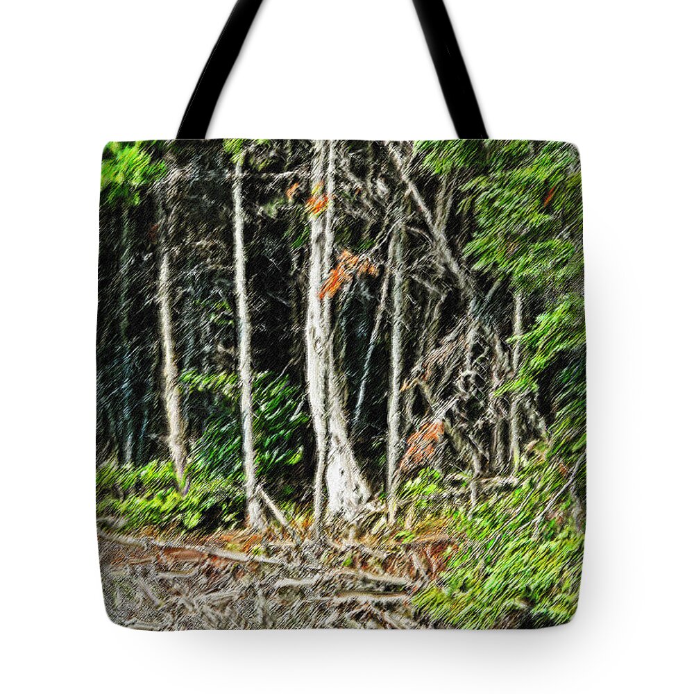 Northern Tote Bag featuring the digital art Northern Woods by Ian MacDonald
