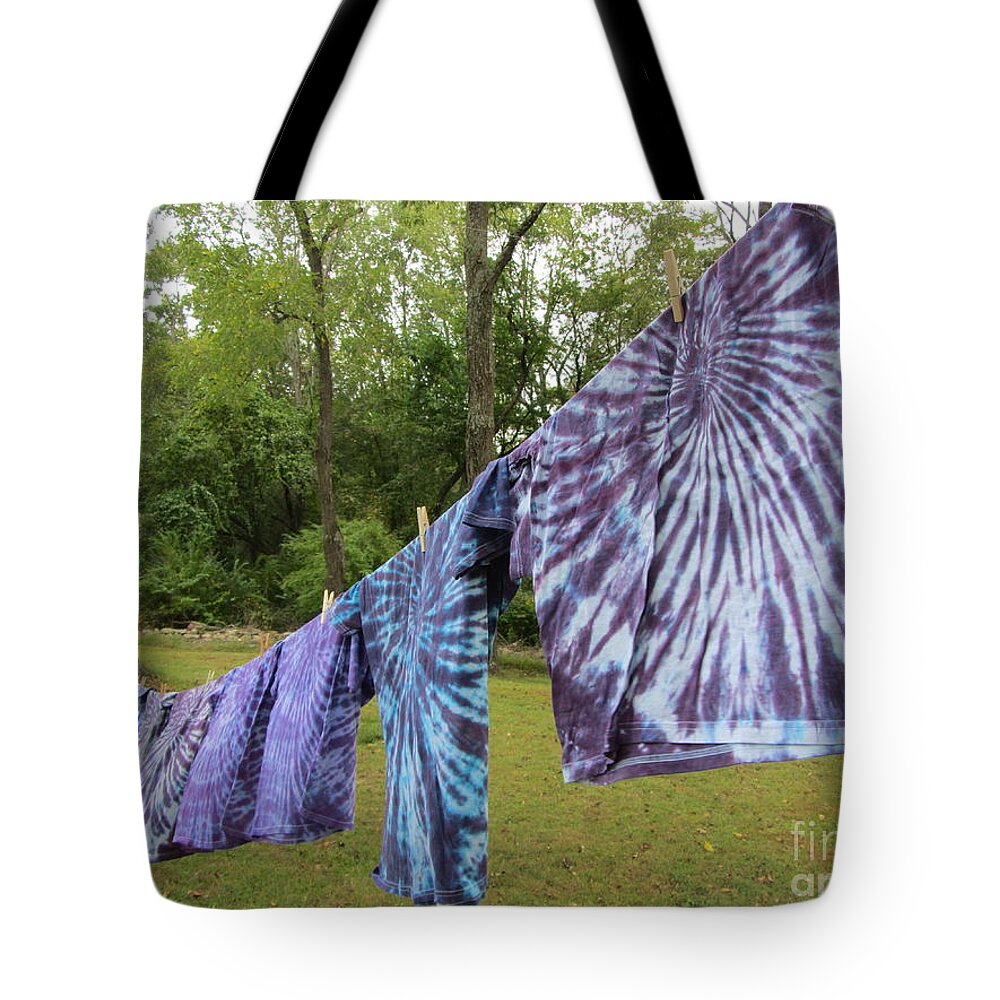 Shirt Tote Bag featuring the photograph Not Fade Away - Spiral Dyes by Susan Carella