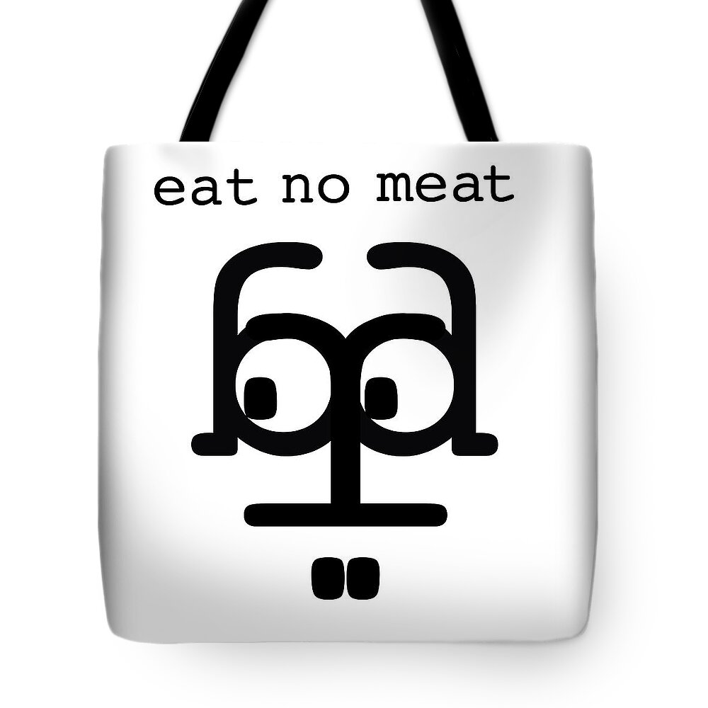 Vegetarian Tote Bag featuring the digital art Nothing With A Face by Charles Stuart