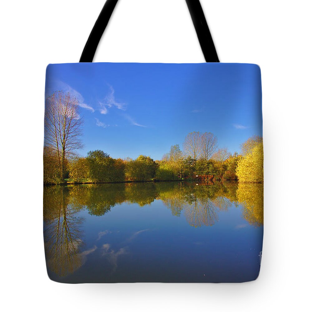 St James Lake Tote Bag featuring the photograph November Lake 1 by Jeremy Hayden