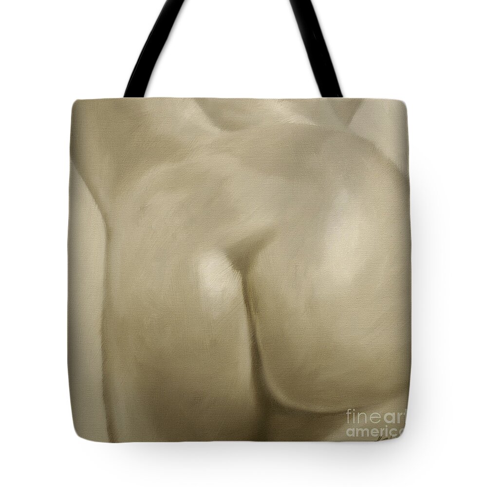 Nude Tote Bag featuring the painting Nude study VII by John Silver