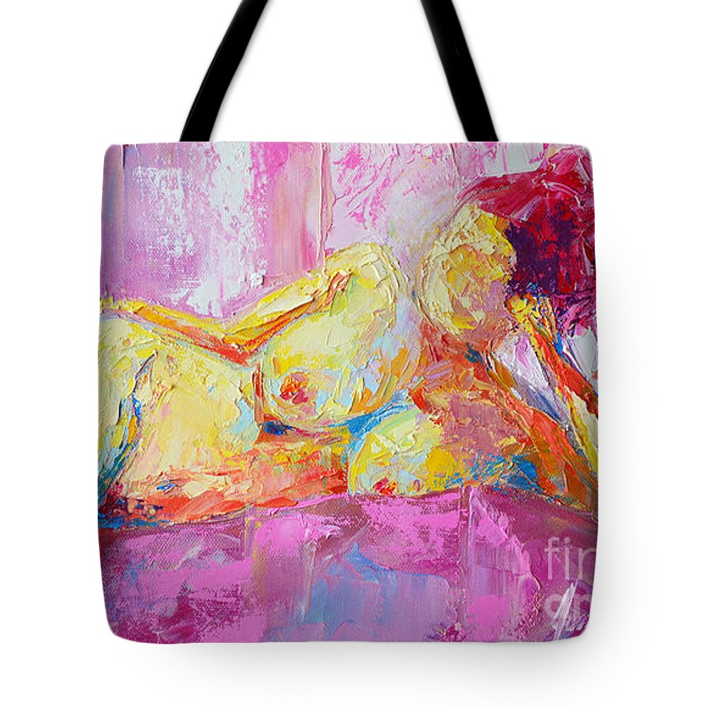 Nude Woman Figure Oil On Canvas Original Painting By Patricia Awapara Tote Bag featuring the painting Nude Woman Figure No. 6 by Patricia Awapara