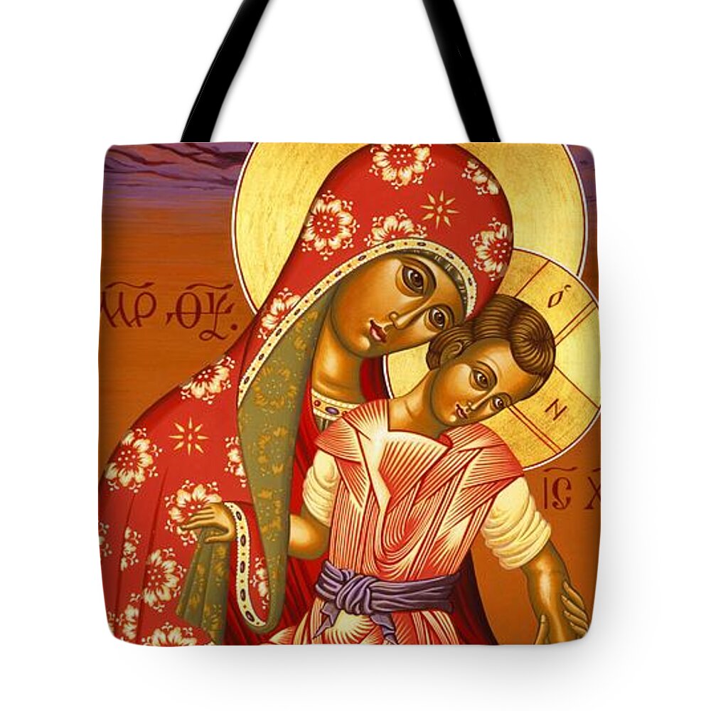 Mother Of God Tote Bag featuring the painting Nuestra Senora de las Sandias 008 by William Hart McNichols