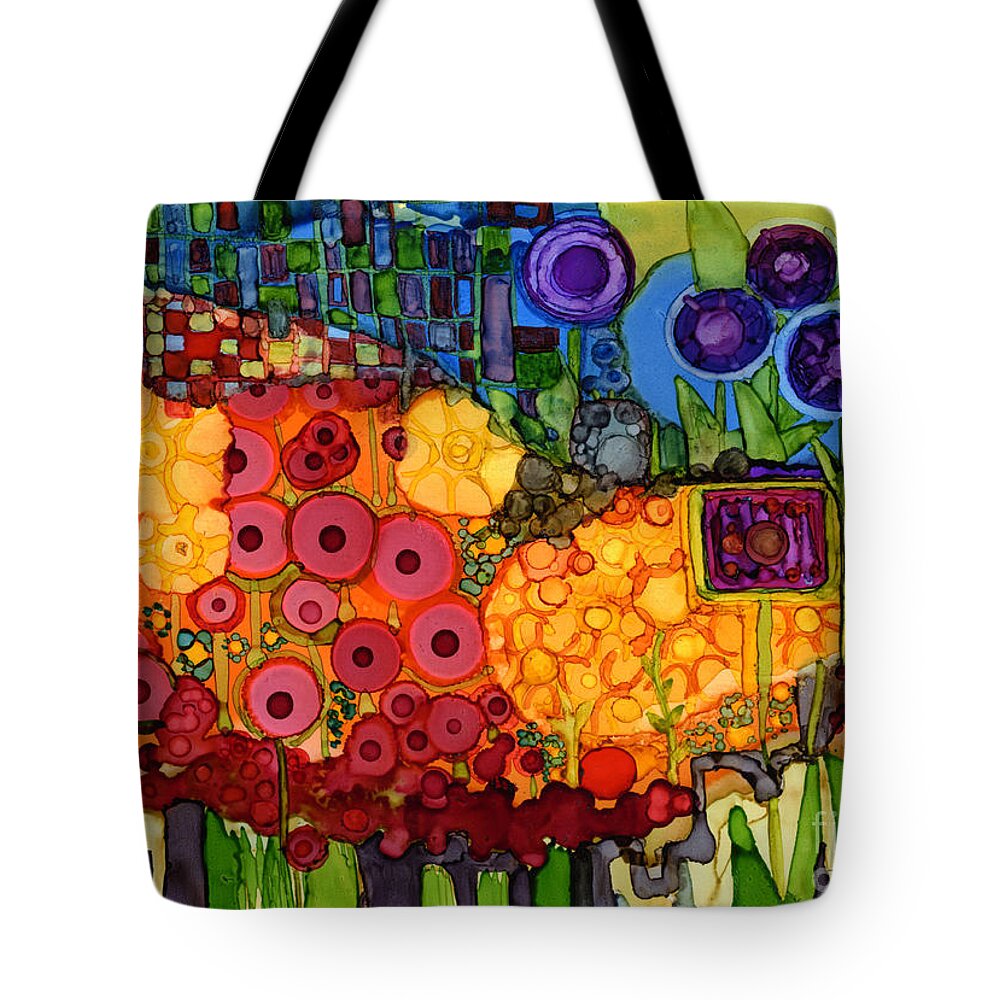 Abstract Tote Bag featuring the painting Number VIIII by Vicki Baun Barry